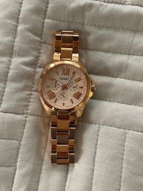 Mens/Ladies Fossil Chronograph Rose Gold Watch